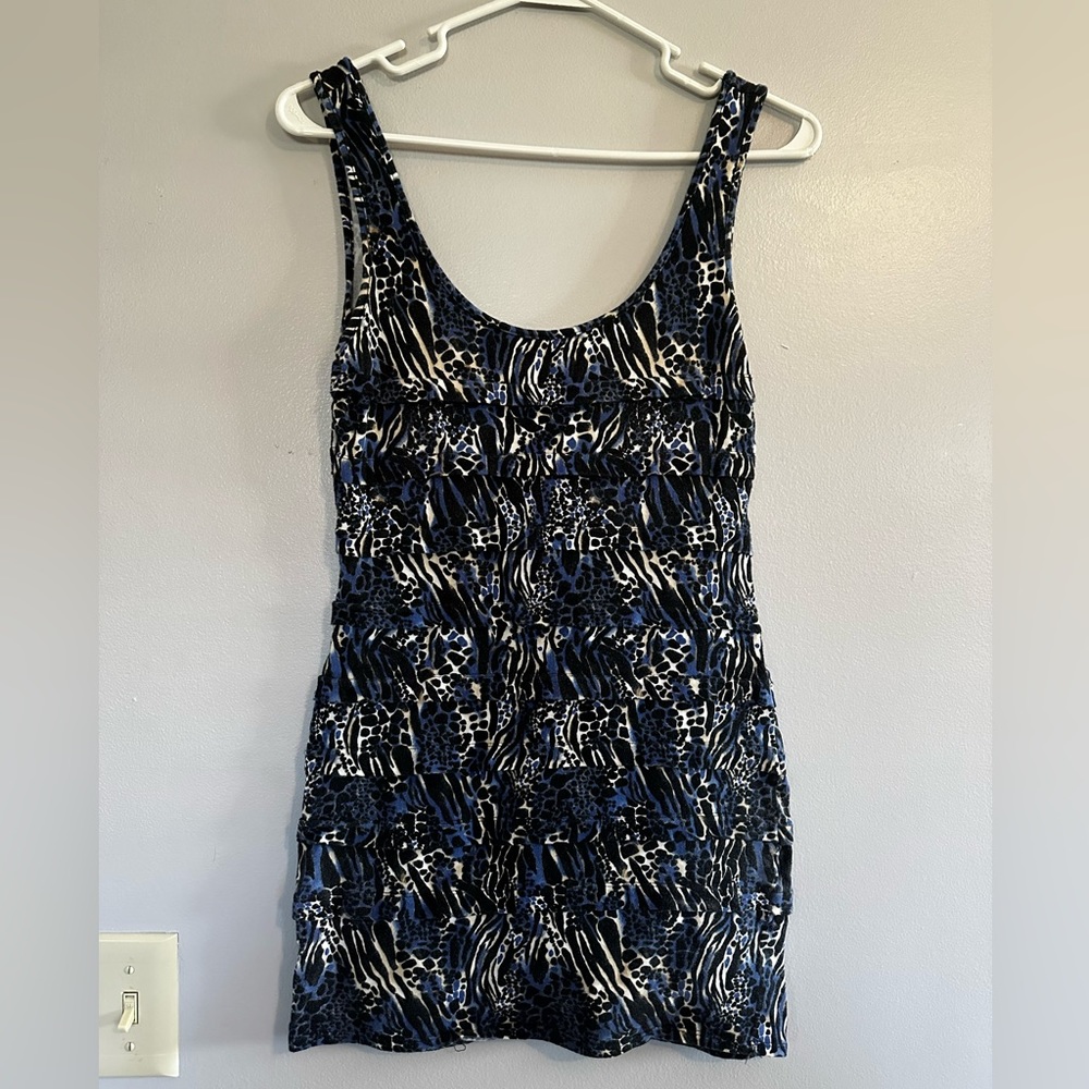 Multi colored print sun dress.